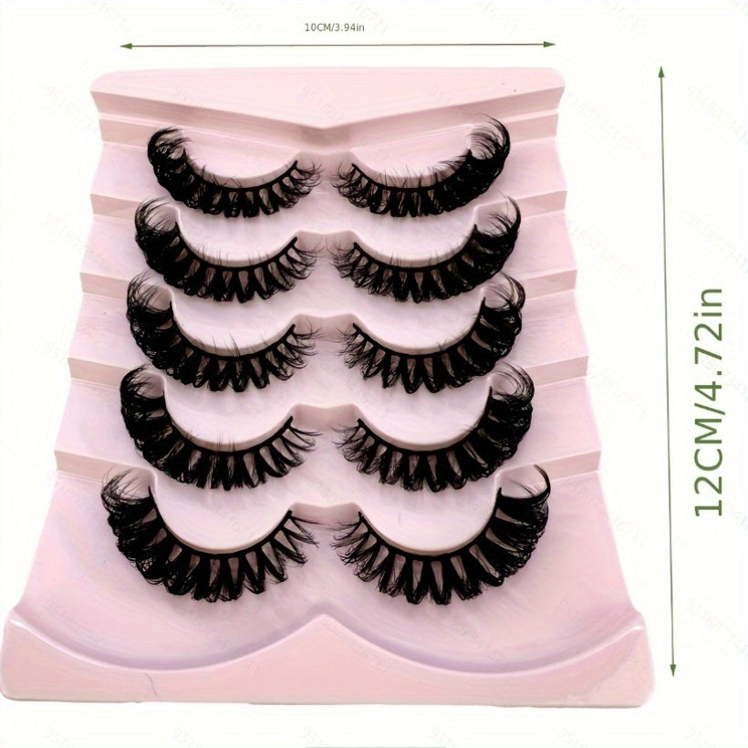 AMSDCN 10 Pairs Of 2pcs 3D Fluffy And Thick Eyelashes Naturally Curled And Soft Faux Mink Eyelashes - Reusable, Suitable For Daily Use And Various Occasions